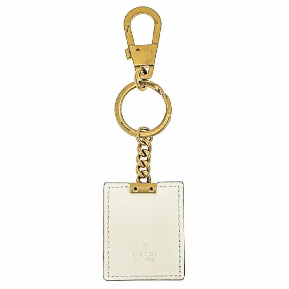 Gucci Embroidered Worldwide Keychain in White Authentic. New in Box - Picture 3 of 3